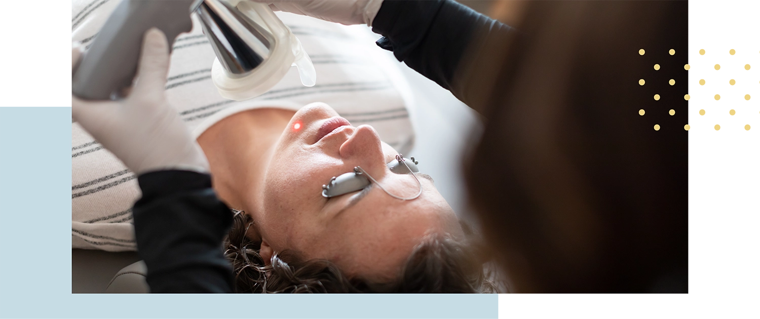 Woman filling out consent form for ProFractional (PFX)