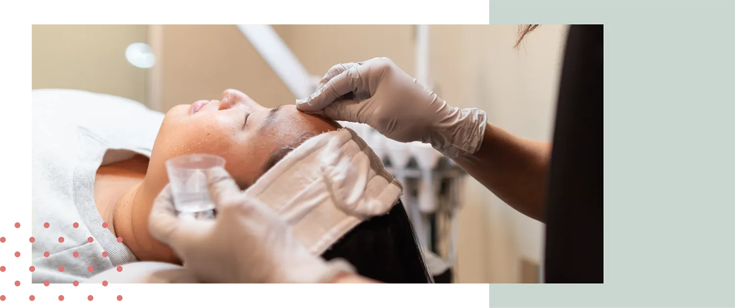 Woman receiving a chemical peel at Kalon
